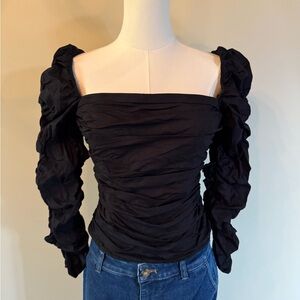 Reformation Black Ruched Women's Top